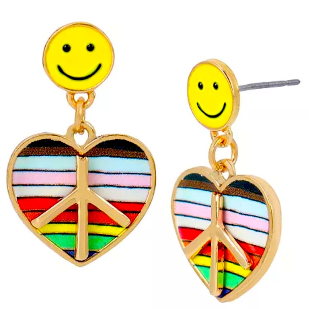 New BETSEY JOHNSON
Peace Sign Heart Drop Earrings